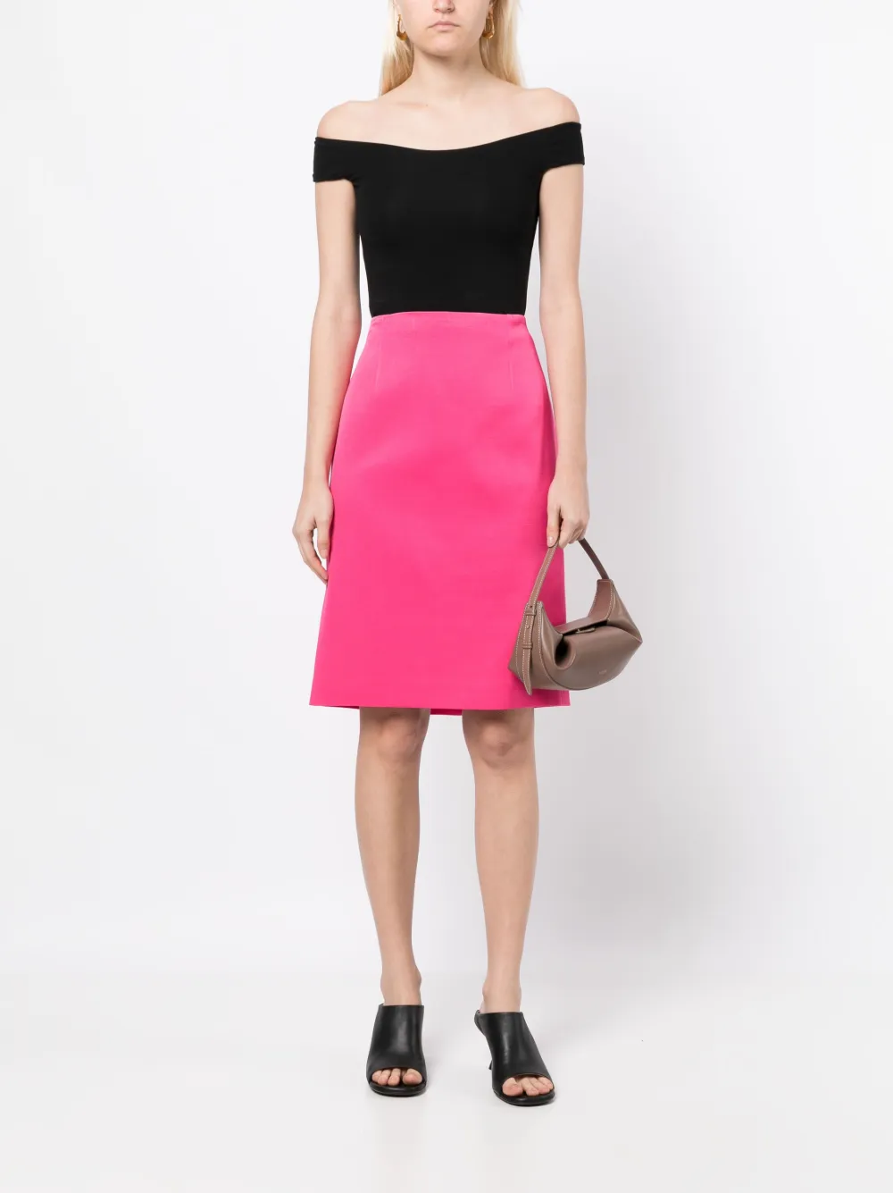 Shop Paule Ka High-waisted Pencil Skirt In Pink