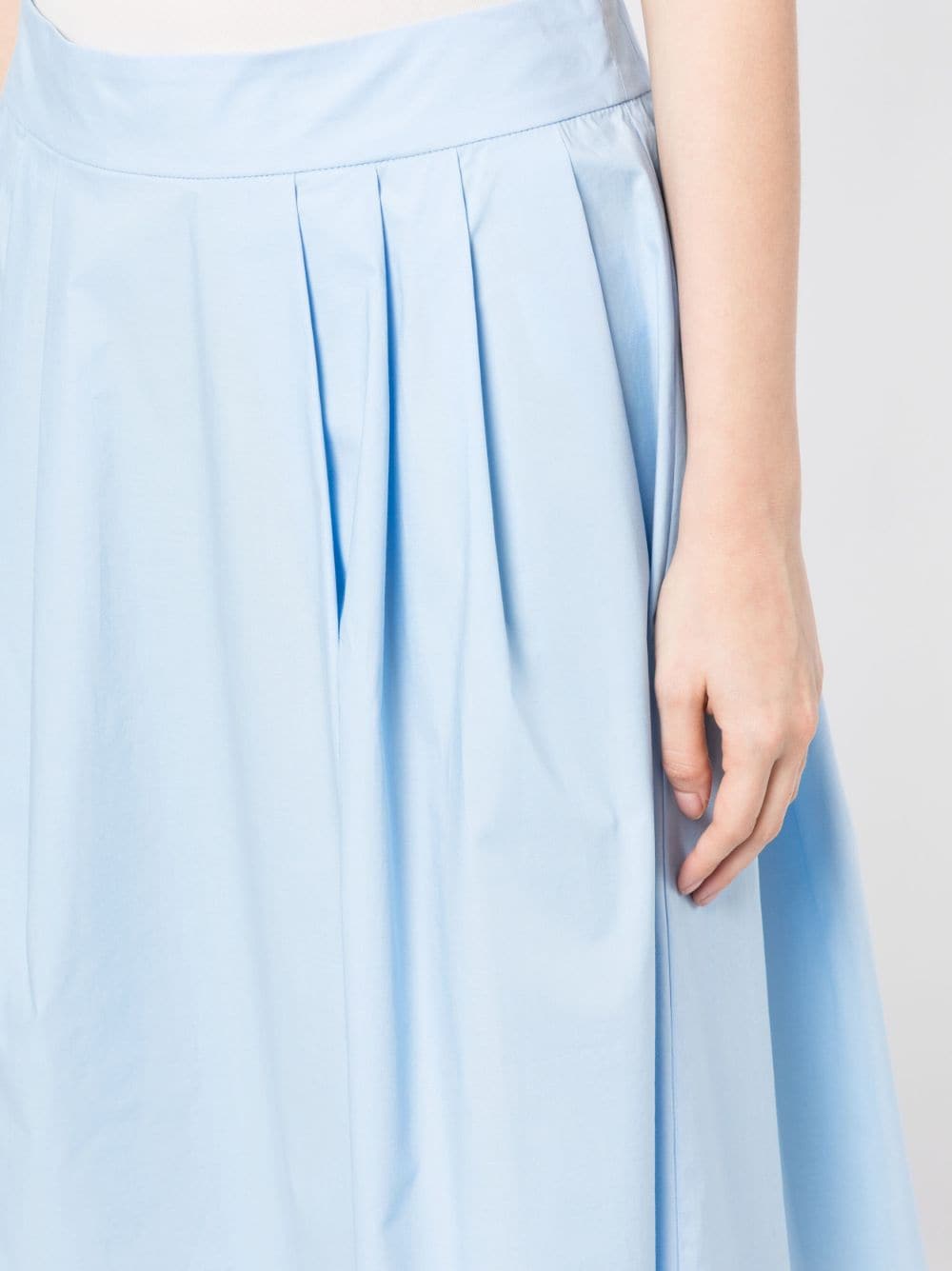 Shop Paule Ka Poplin-textured A-line Skirt In Blue