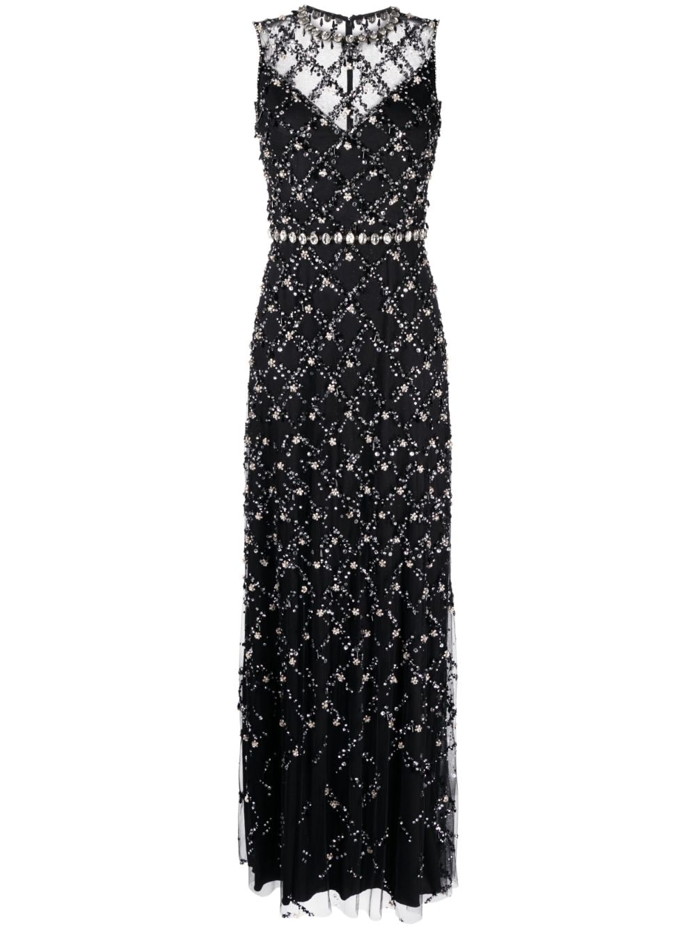 Jenny Packham Gloria crystal-embellished gown - Black