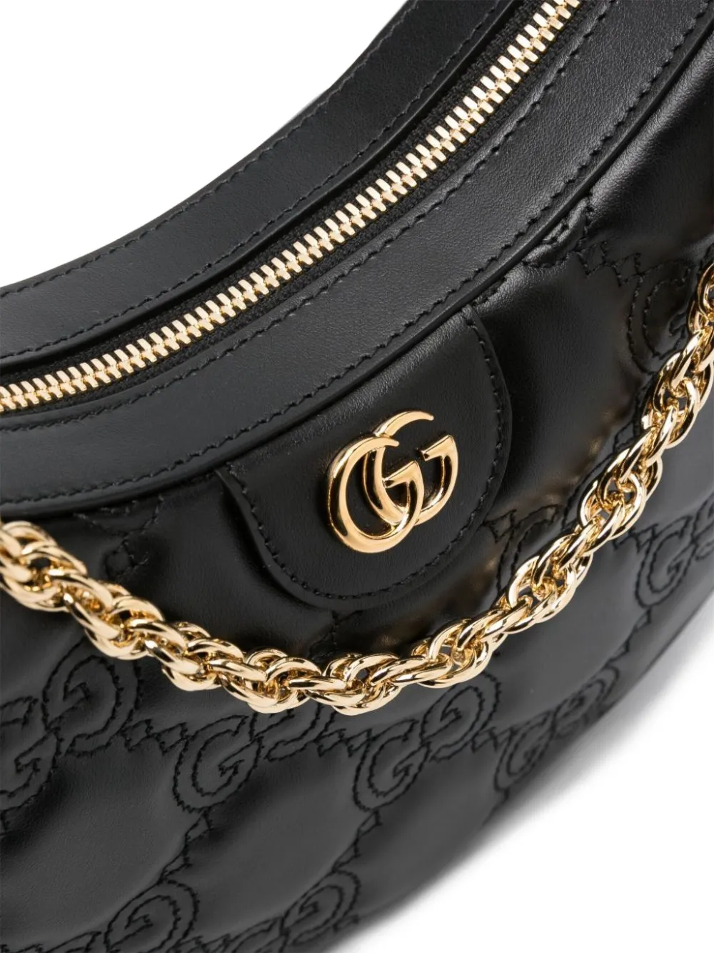 GUCCI ブラック モカシン 37 Black Gucci Mesh Runners Tela with Crystals - Runway Catalog