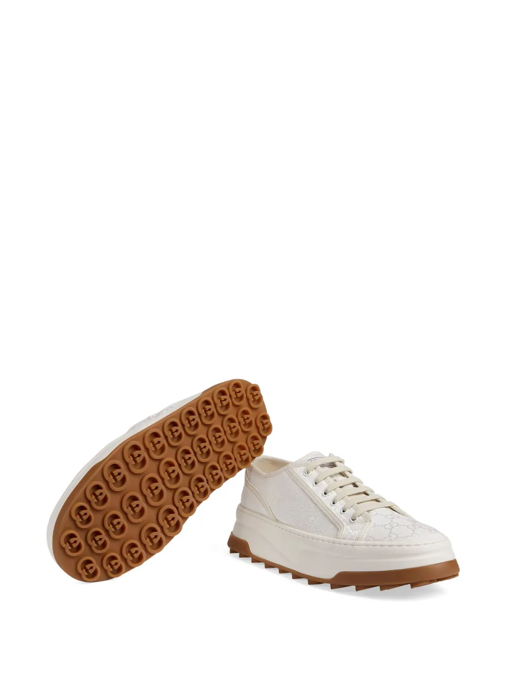 Shop Gucci Tennis 1977 Gg-canvas Sneakers In White