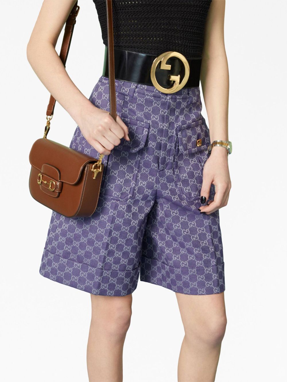 Shop Gucci Mini Horsebit 1955 Shoulder Bag In Brown