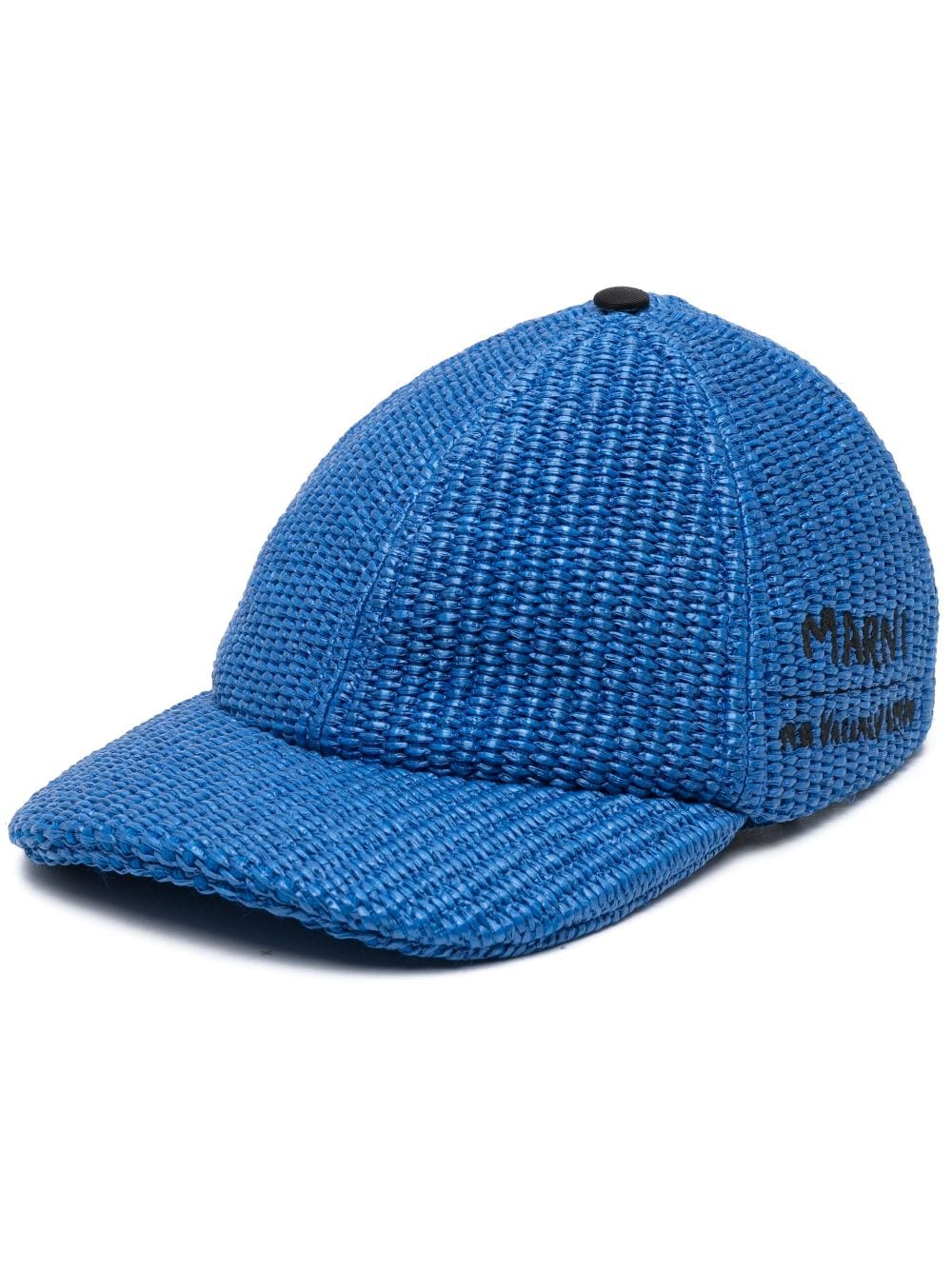 Shop Marni Logo-embroidered Woven Baseball Cap In Blue