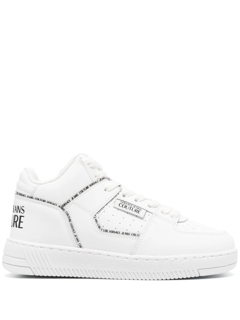 Versace Jeans Couture Meyssa Logo-print High-top Sneakers In White