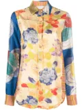 Pierre-Louis Mascia floral-print silk shirt - Orange