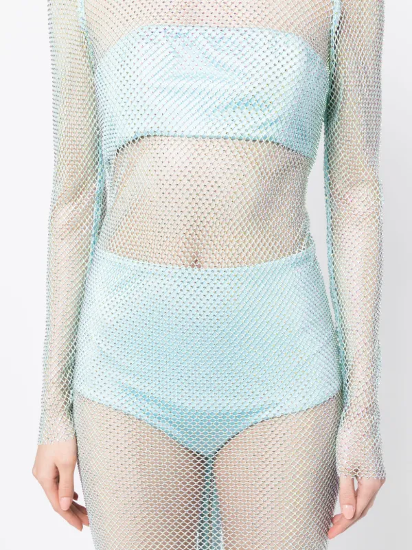 Bronx and Banco Webb Crystal-embellished Mesh Dress - Blue