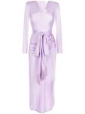 Bronx and Banco wrap-around metallic-effect dress - Purple