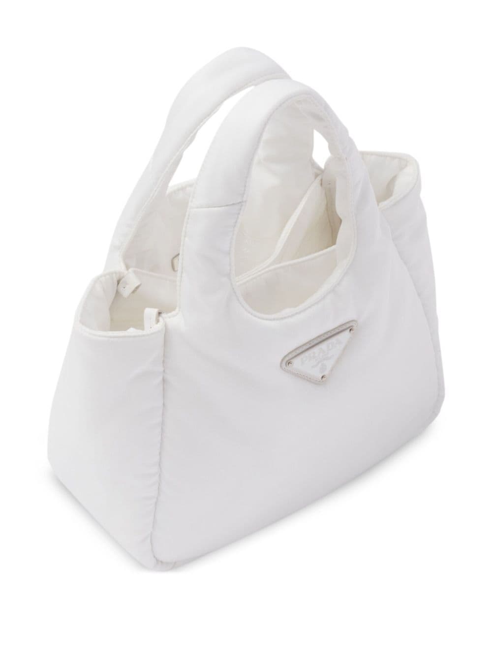 Shop Prada Small Padded Tote Bag In White