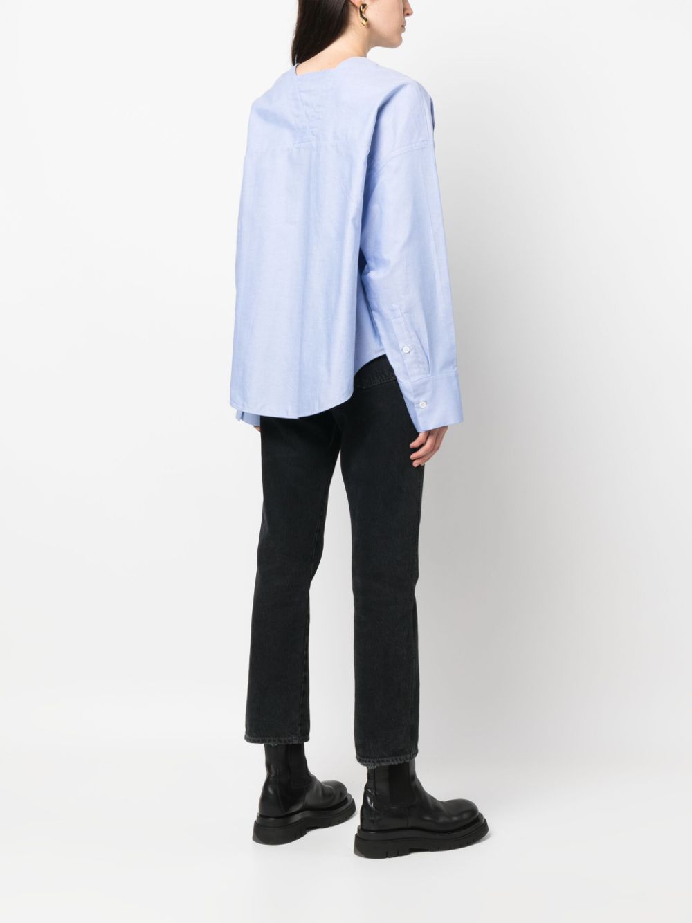 Christian Wijnants V-neck pocket shirt - Blauw