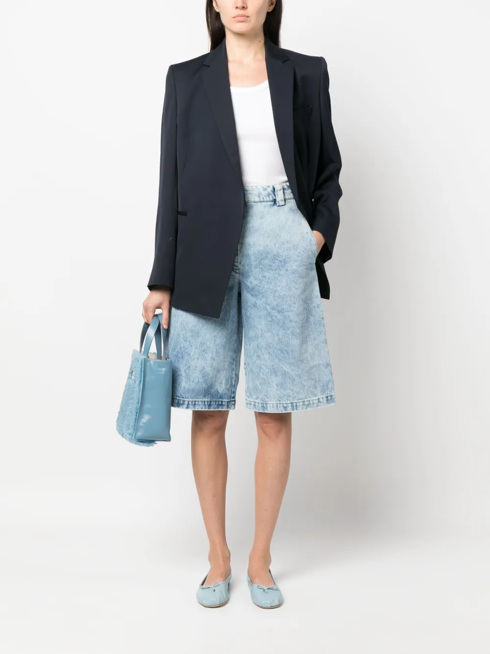 Christian Wijnants Pagrid denim shorts - Blauw