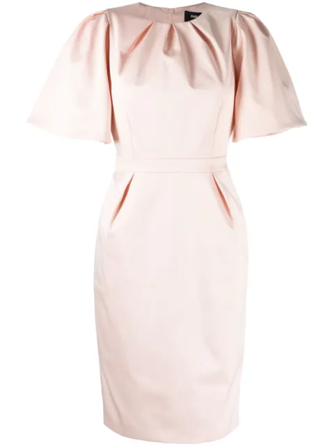 Paule Ka satin-finish flounce-sleeve dress