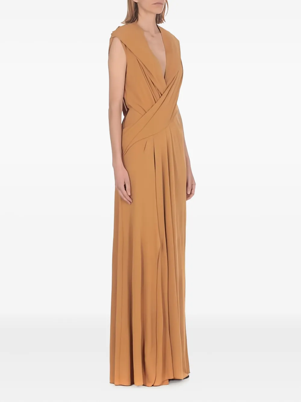 Alberta Ferretti Maxi-jurk met gedrapeerd detail Bruin
