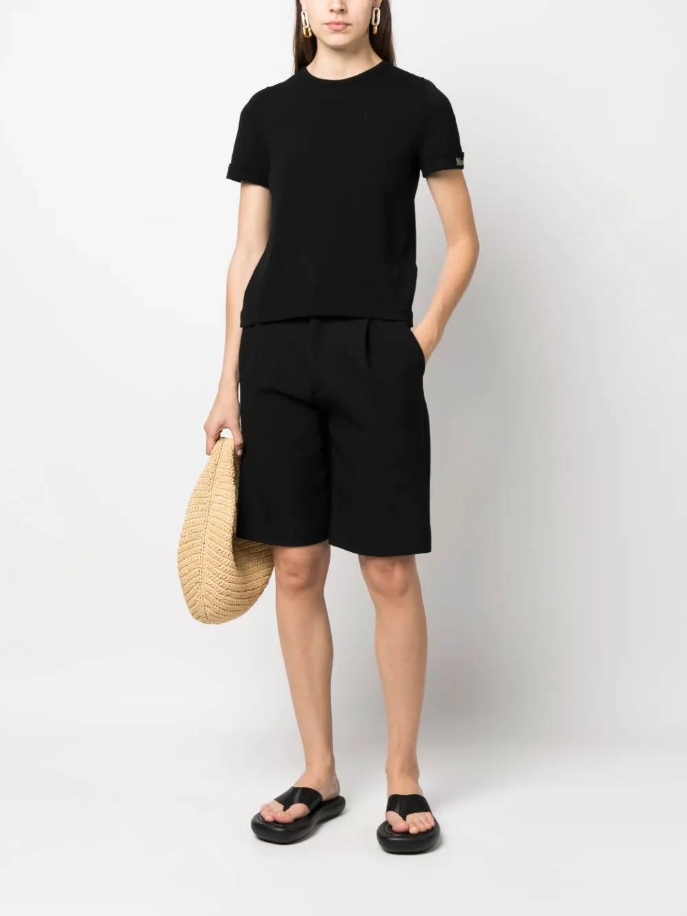 Max Mara Gebreide top Zwart