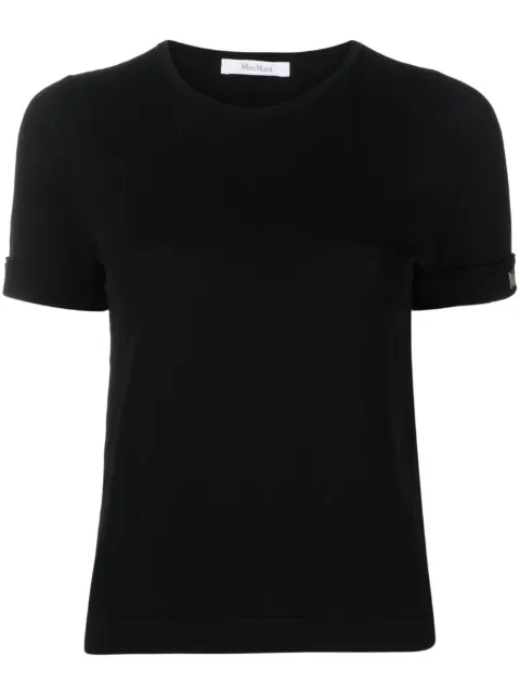 Max Mara embroidered-logo knitted top