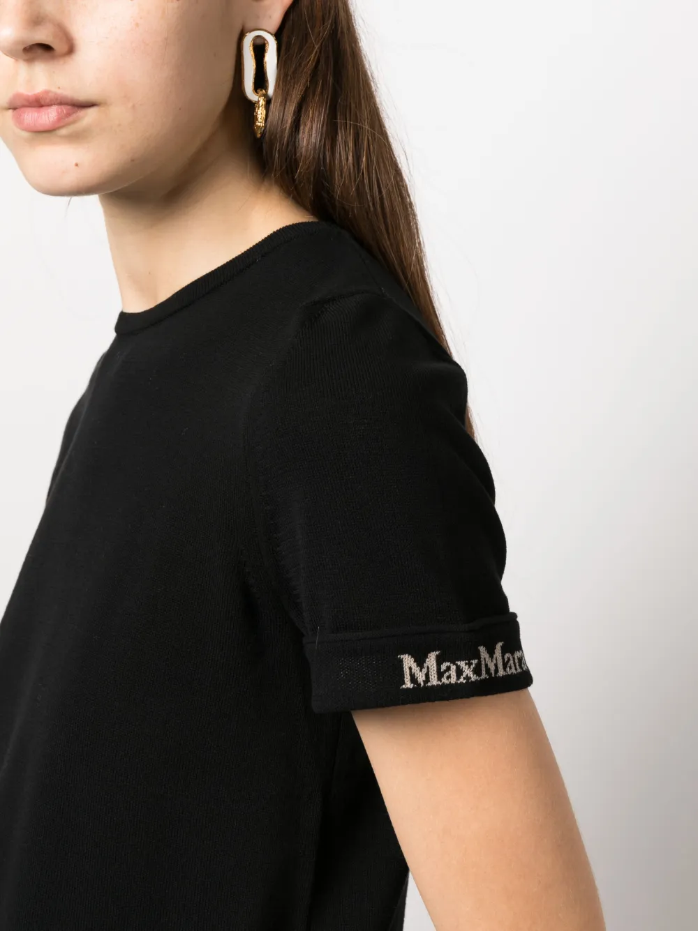 Max Mara Gebreide top Zwart