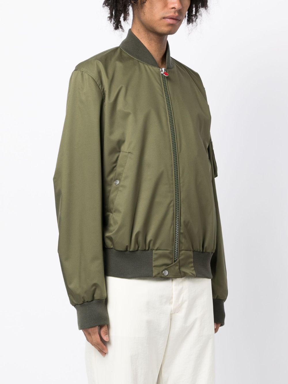 Shop Kiton Sleeve Pocket Bomber Jacket In Green