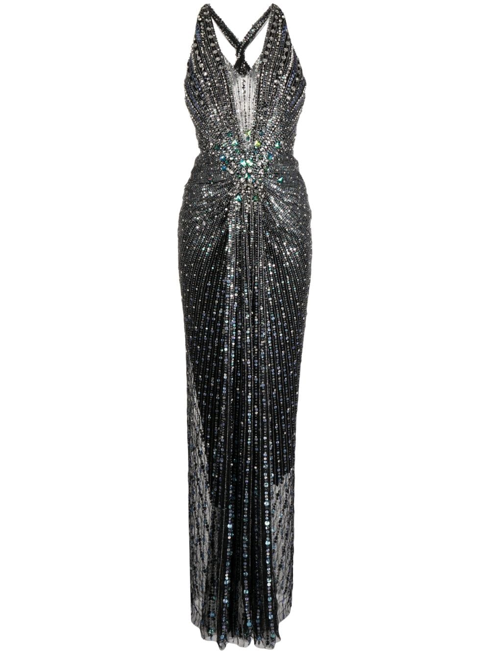 Jenny Packham Lana crystal-embellished gown - Metallic