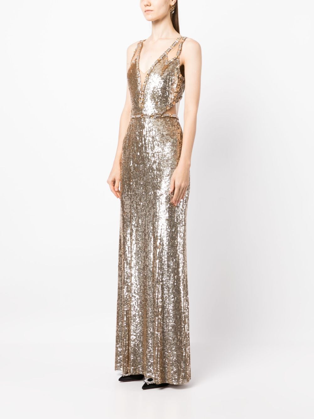 Shop Jenny Packham Carole Sequin Gown In Gold