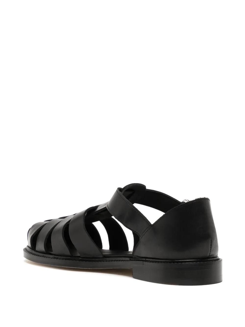  Vinny's Leather Fisherman Sandals - Black 