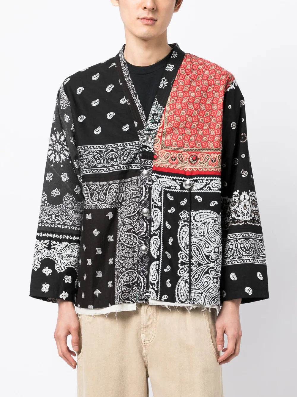 Children Of The Discordance Bandana patchwork-print Cotton Jacket - Farfetch