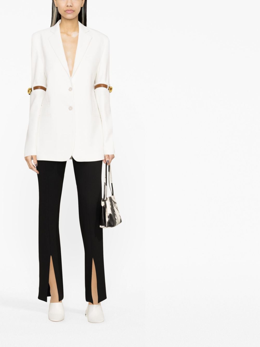 Coperni buckled-sleeve blazer - Wit