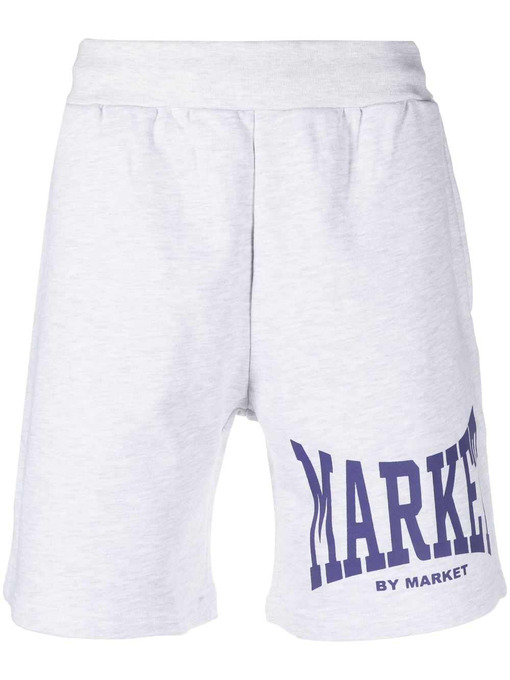Market Logo-print Cotton Track Shorts In Grey
