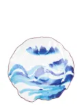 Seletti landscape porcelain dessert plate - Blue