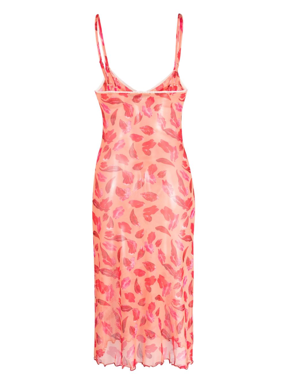 Marco Rambaldi leaf-print midi dress - Oranje