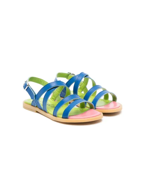 Mi Mi Sol colour-block leather flat sandals