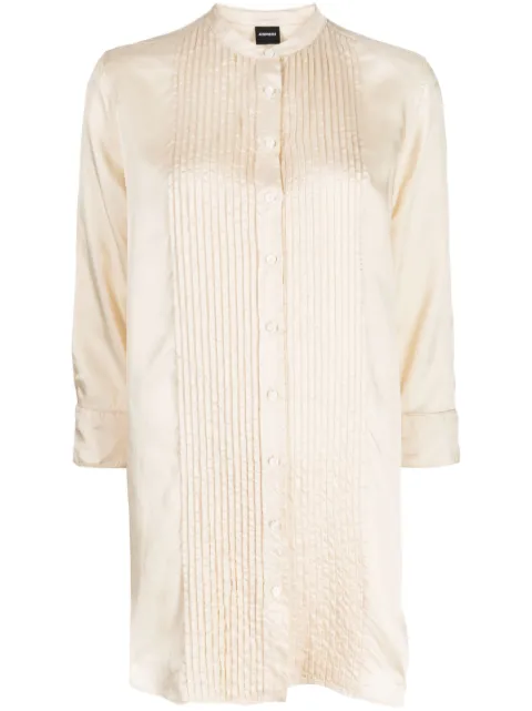 ASPESI pleated-panel three-quarter sleeved shirt