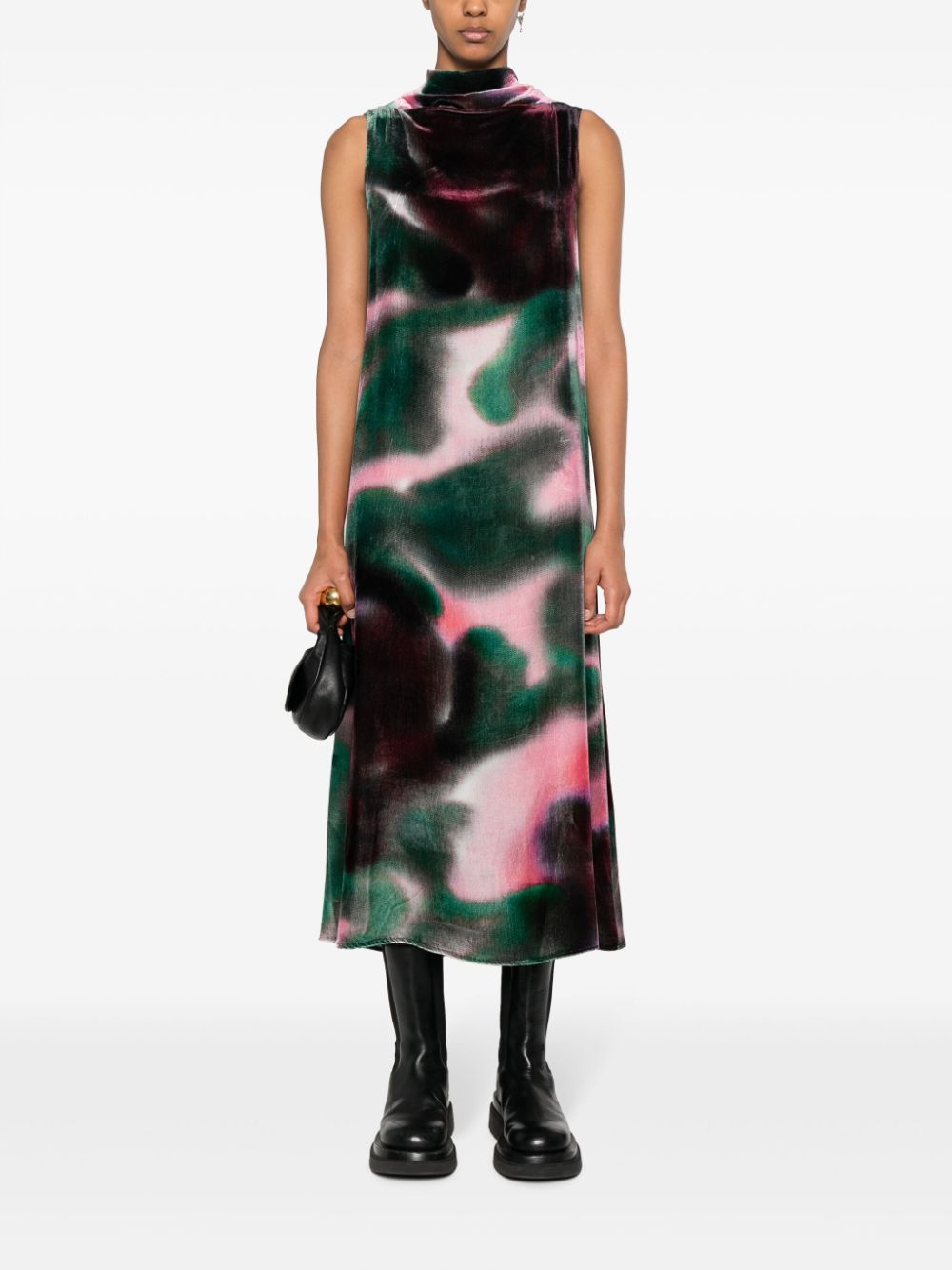 Christian Wijnants Dressika abstract-print draped midi dress - Roze