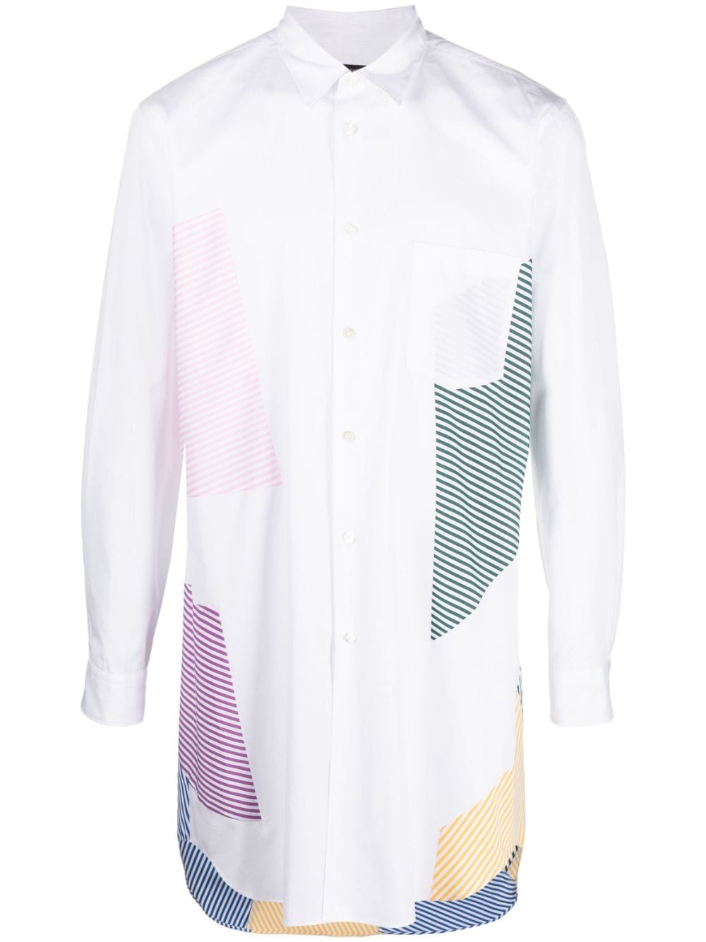 Comme Des Garçons Homme Deux Geometric-print Cotton Shirt In White