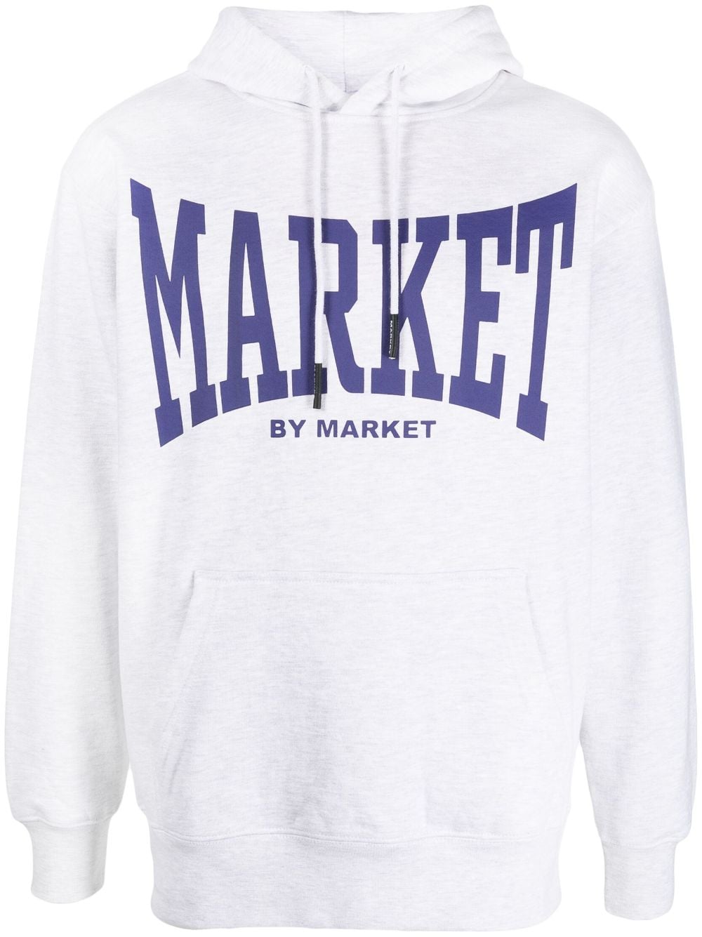 Shop Market Logo-print Cotton Hoodie In Grey
