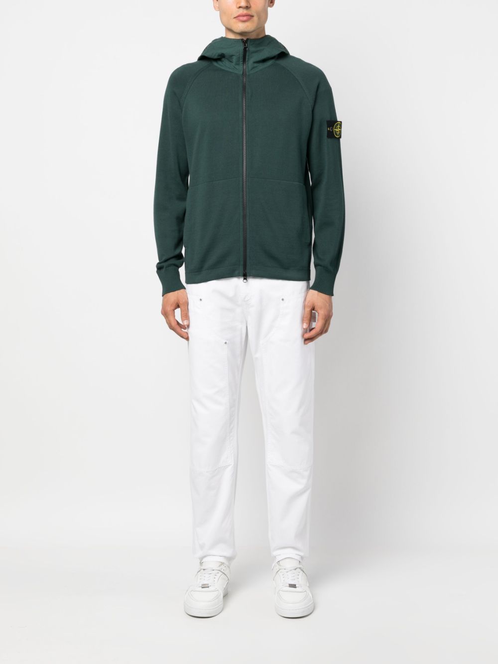 Stone Island Hoodie met logopatch - Groen