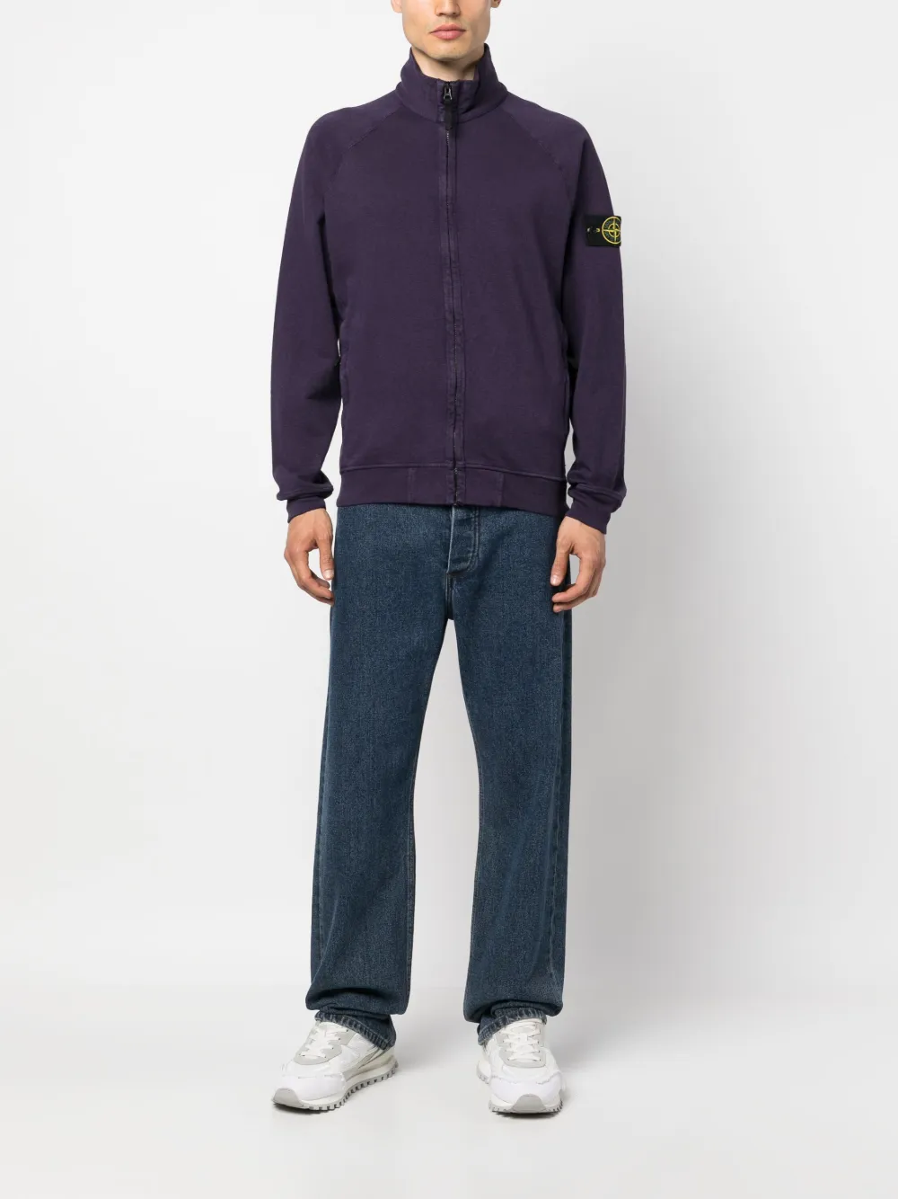 Stone Island Sweater met Compass-logopatch - Paars