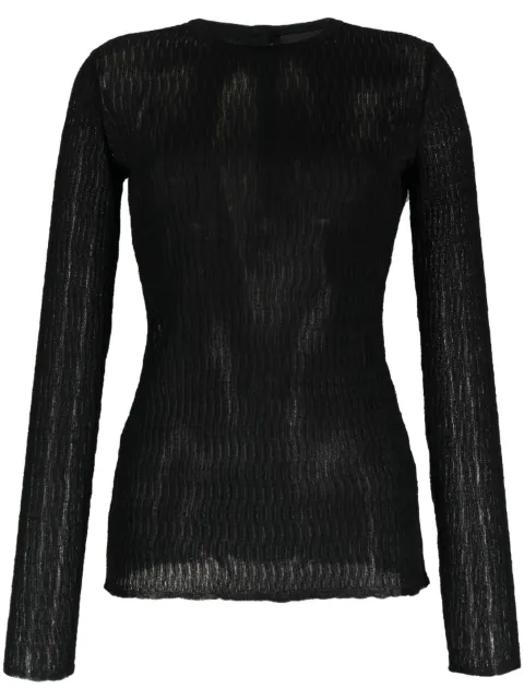 Del Core textured-finish silk top