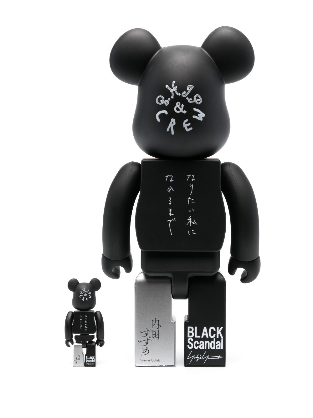 Medicom Toy Be@rbrick Yohji Yamamoto x Suzume Ushida Ideal Self 100% en 400% figuren - Zwart