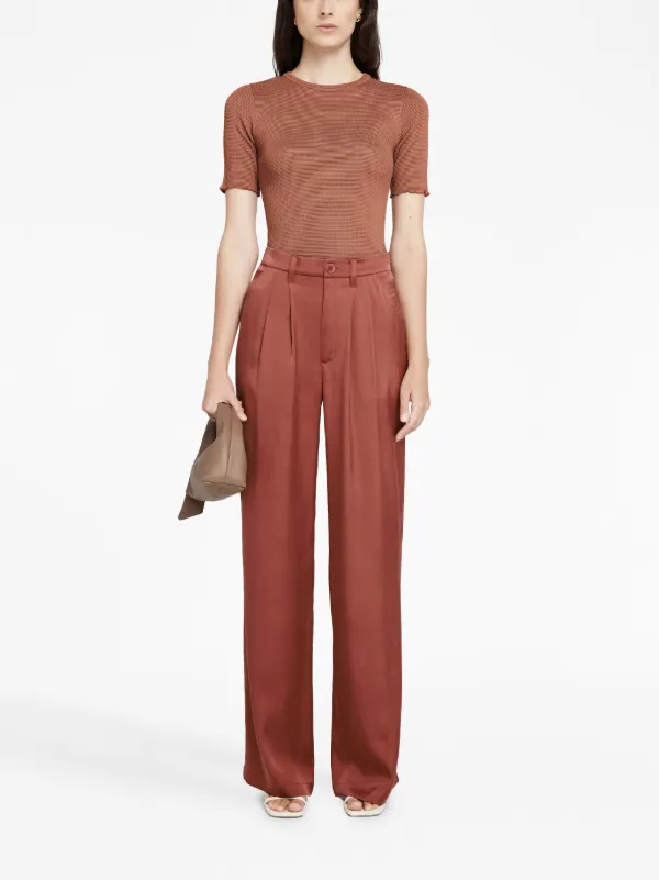 ANINE BING Carrie Silk Trousers | Red | FARFETCH JO