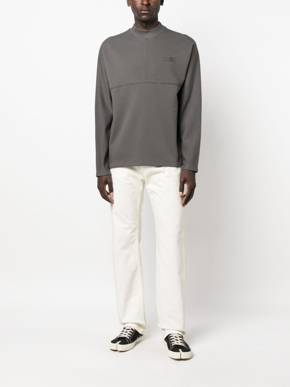 MM6 Maison Margiela logo-print high-neck sweatshirt - Grey