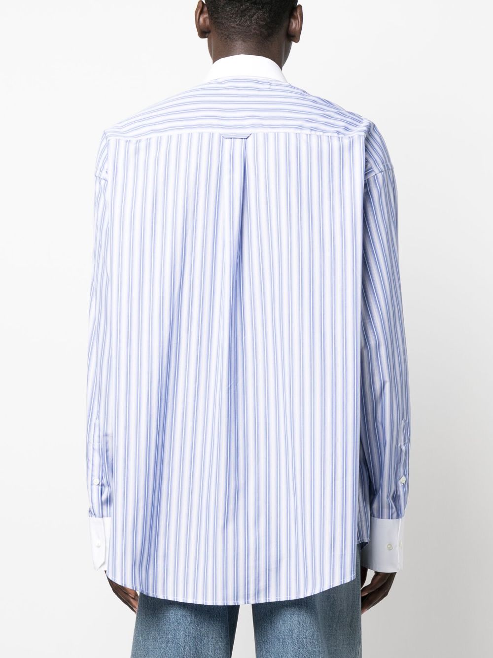 MM6 Maison Margiela logo-embroidered striped cotton shirt Men