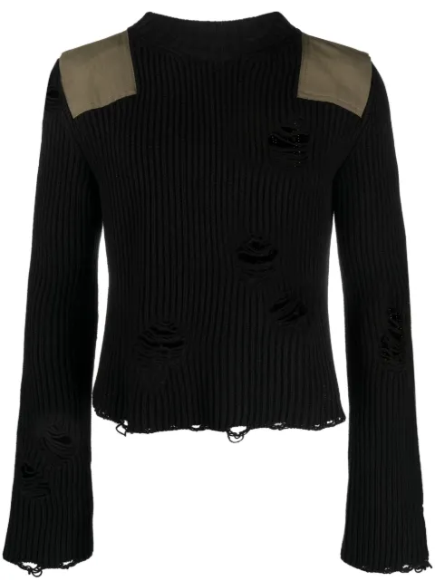 MM6 Maison Margiela distressed-effect knit jumper