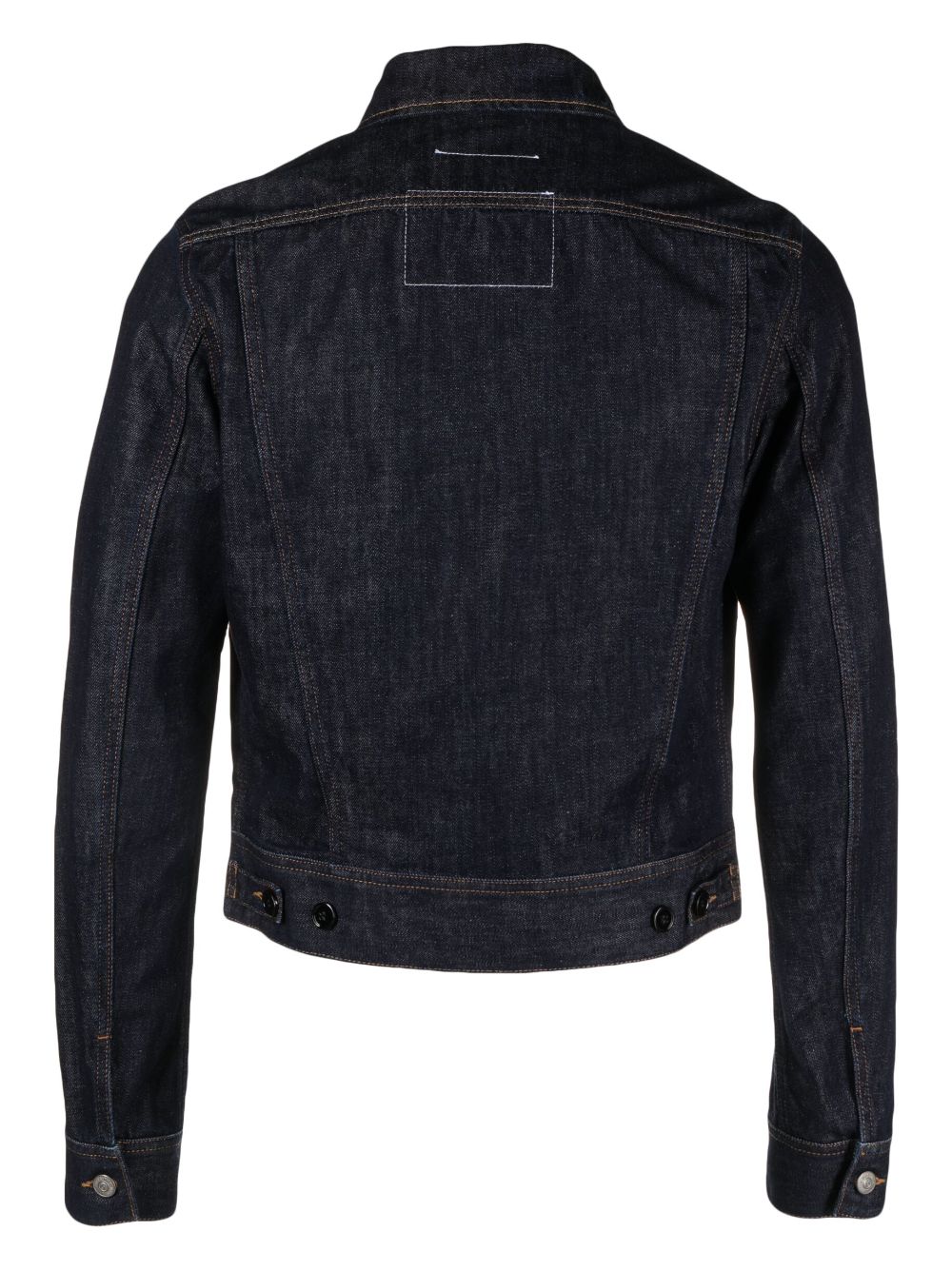 MM6 Maison Margiela contrasting-stitch cotton denim jacket - Blauw