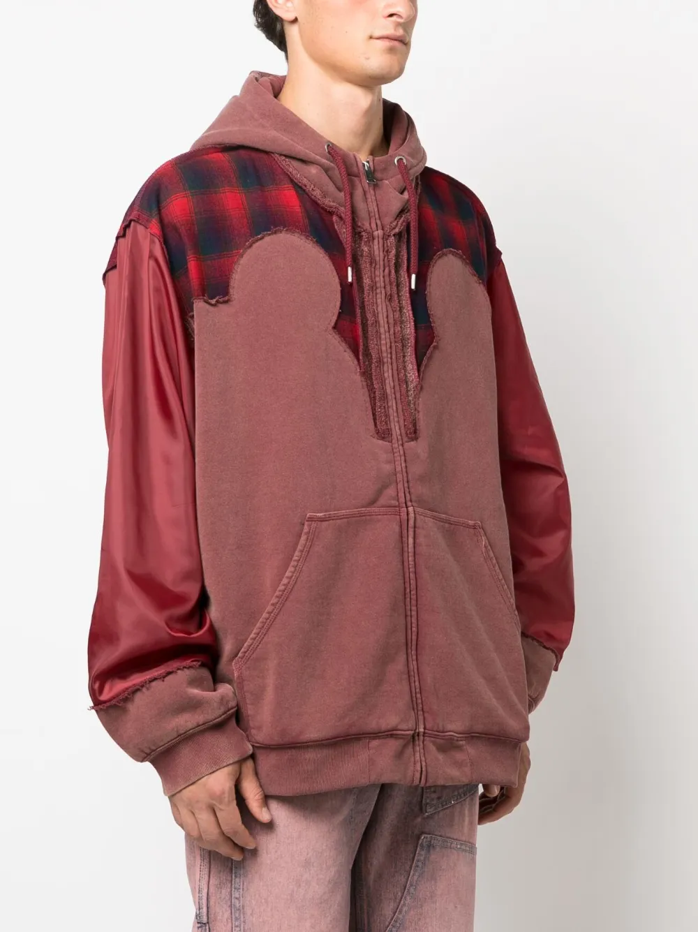 Maison Margiela x Pendleton yoke-detail zip-up hoodie Men