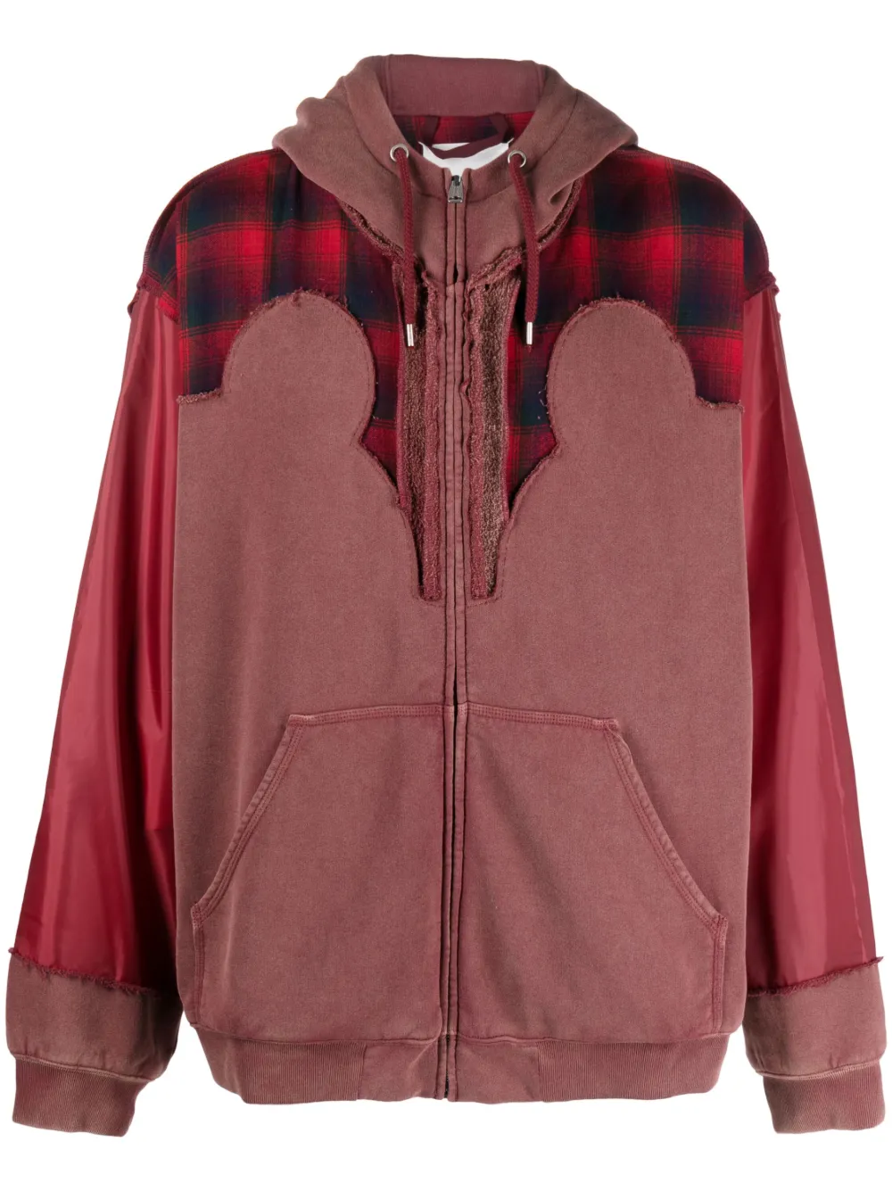 Maison Margiela x Pendleton yoke-detail zip-up hoodie Men