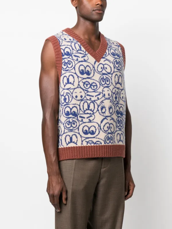 The Elder Statesman graphic-print V-neck Vest - Farfetch