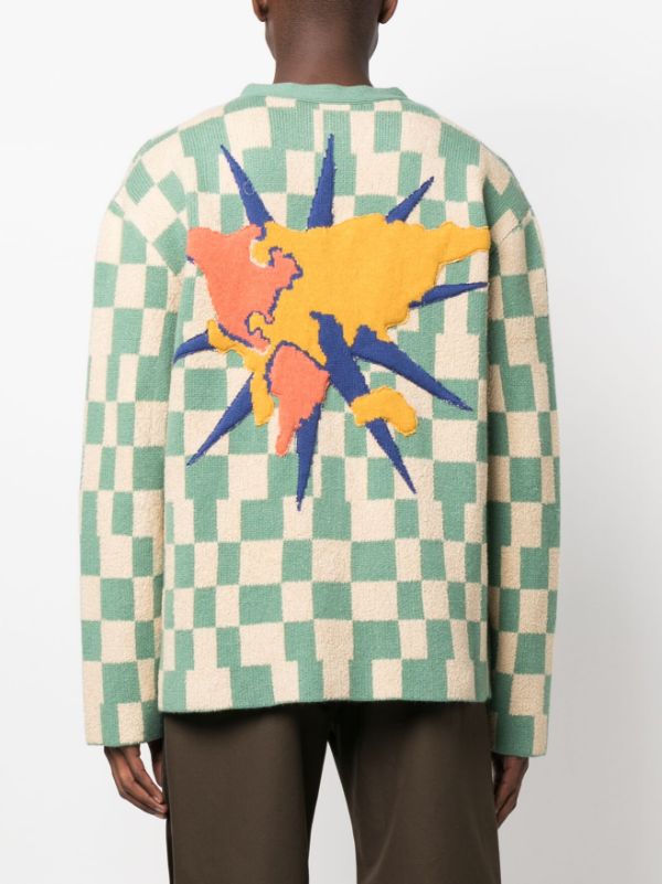 The Elder Statesman checkerboard-print Knit Cardigan - Farfetch