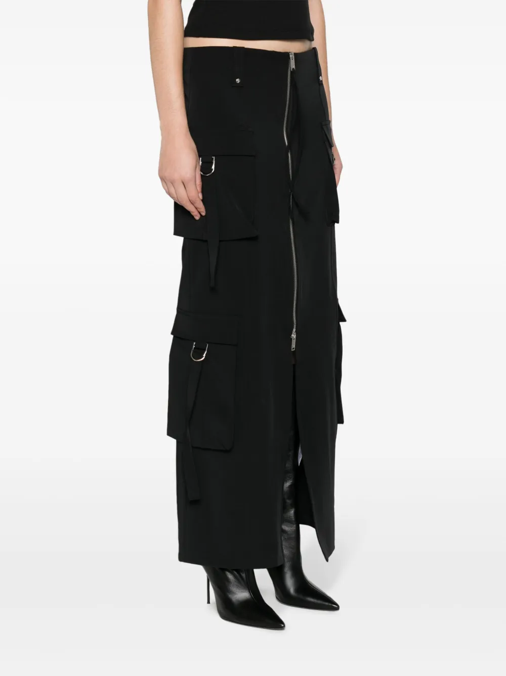 Shop Blumarine Zip-fastening Maxi Skirt In Black