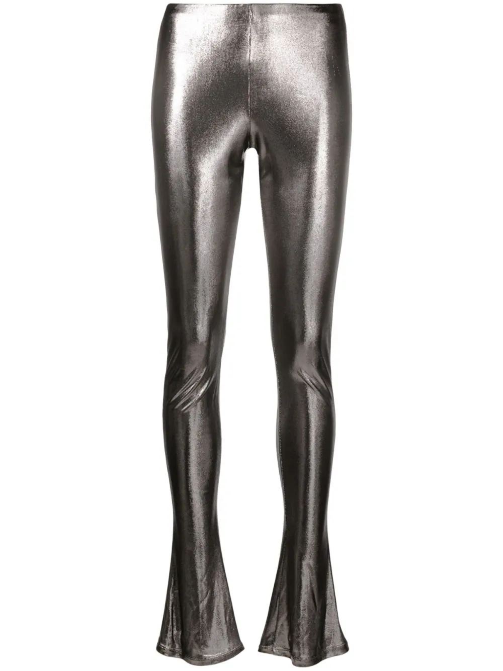 BLUMARINE LAMINATED-FINISH HIGH-WAISTED TROUSERS