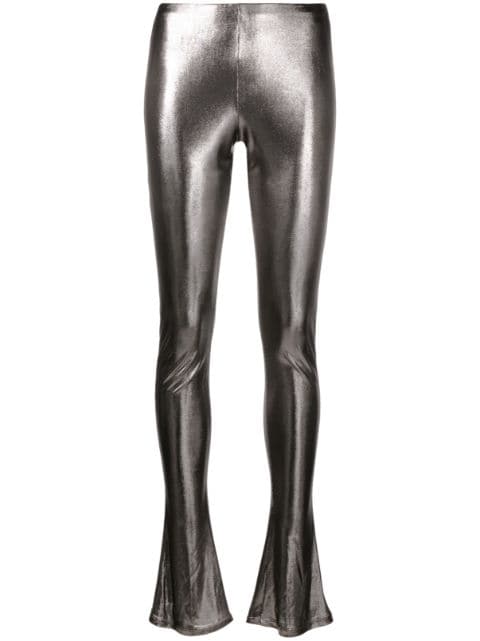 Blumarine laminated-finish high-waisted trousers