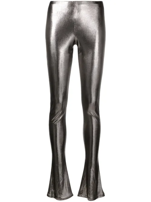 Pantalon métallisé à taille haute - Blumarine - Modalova